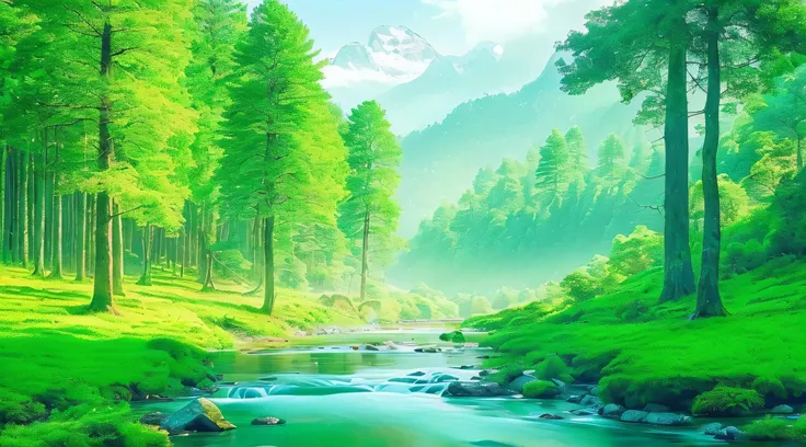 arafed view of a river running through a lush green forest, nature scenery, nature wallpaper, stunning nature in background, majestic nature scenery, mountains river trees, forest and river, background artwork, beautiful forest scenery, scenery wallpaper, ...