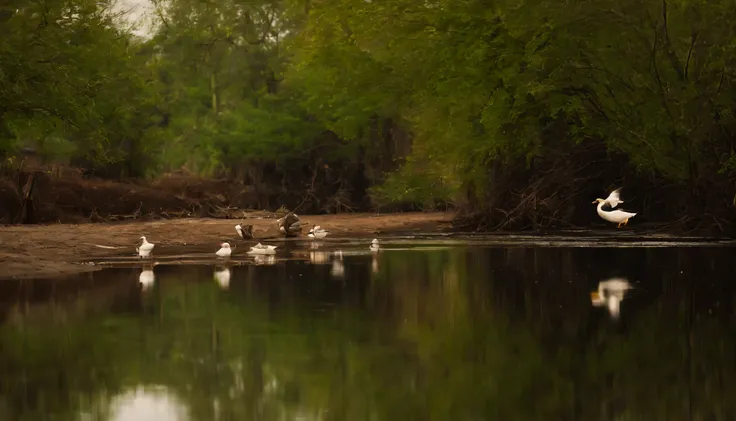 Adaptability: Visualize different habitats, from ponds to rivers and coastal areas, showcasing ducks adaptability. Show them navigating various environments, underscoring their ability to thrive in diverse conditions.