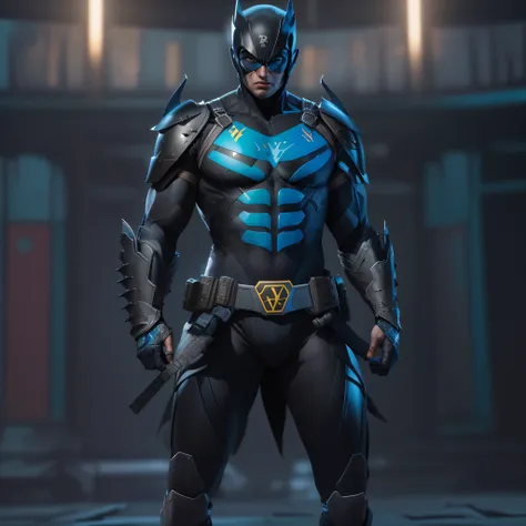 DC comics, Nightwing, samurai armor, photo-realistic, octane render, unreal engine, ultra-realistic