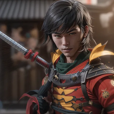 DC comics, Samurai Robin, the boy wonder, photo-realistic, octane render, unreal engine, ultra-realistic