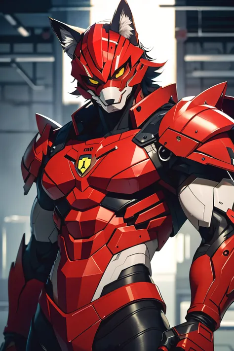 red wolf robot muscular man beast wolf nonhuman character