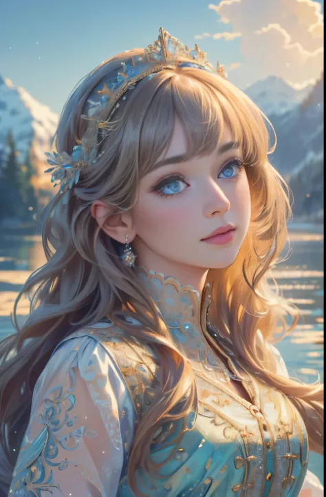 (best quality,4k,8k,highres,masterpiece:1.2), ultra-detailed, (realistic,photorealistic,photo-realistic:1.37), gorgeous princess, flowing long hair, bright and beautiful eyes, popular topic in the art community, incredibly detailed, intricately detailed an...