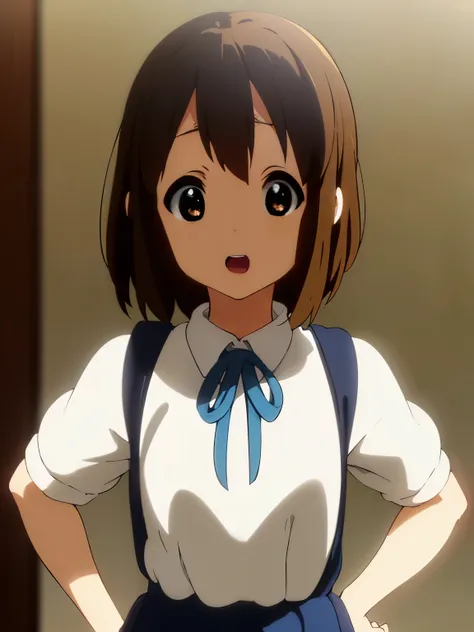 1girl, (((​masterpiece))), top-quality, top-quality, high details, hirasawa yui, 1girl, sakuragaoka high school uniform, student...