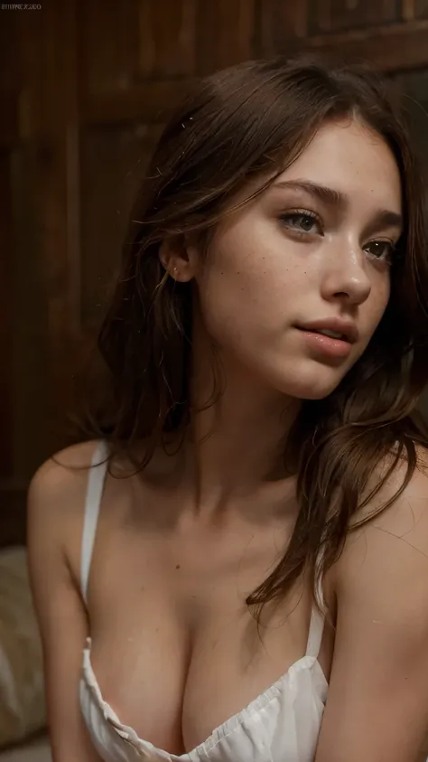 mulher, americana, 20 anos, pale skin and freckles, , nariz delicado, soft and delicate lips, Cabelo cinza longo e ondulados, sorriso meigo, portrait sophie mudd, thick neck, 19 year old female model, latina, angelawhite, violet myers, 22 years old, 21 yea...