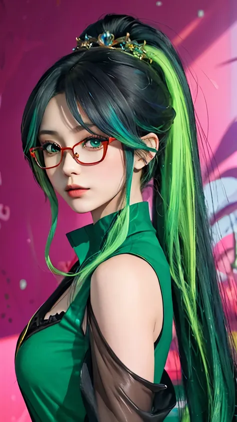 Brightly colored hair and makeup are a popular theme for this woman, anime style 4k, anime art wallpaper 4k, anime art wallpaper 4k, anime art wallpaper 8k, rossdraws cartoon vibrant, Anime style digital art, Rose draws pastel vibrant, Beautiful digital ar...