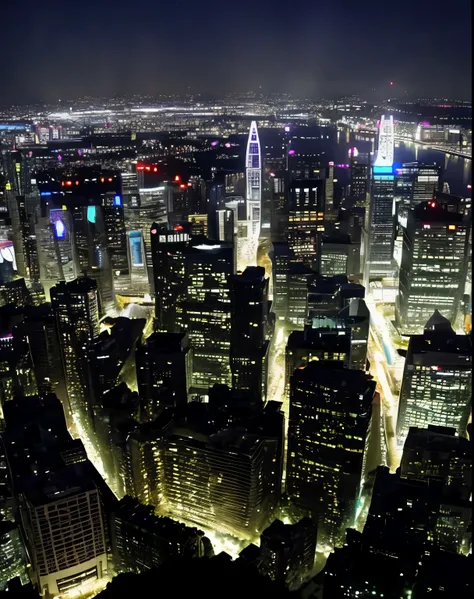 Night view seen from the city mountain