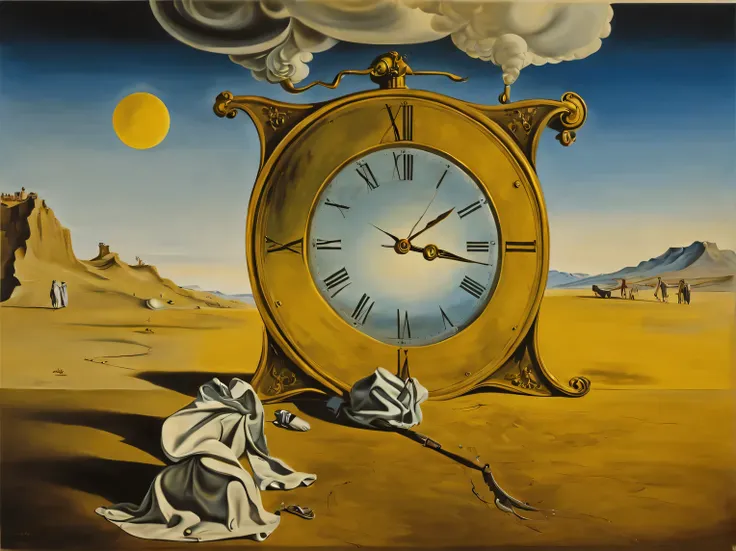 Painting by Salvador Dali - Man Loses Time, full compliance with the style of Salvador Dali, oil, canvas