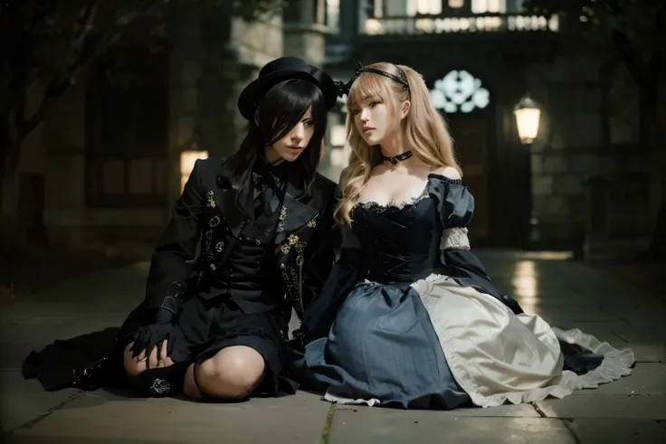 (Best quality, 8k, 32k, Masterpiece, UHD:1.2) "Create a captivating AI artwork that transports the viewer to the mysterious and opulent Phantomhive Manor from the Kuroshitsuji/Black Butler anime. Envision an exterior view of the manor with its Victorian ar...