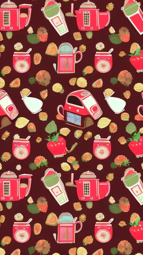 kaleidoscope background, (chocolate strawberry|            long mouth teapot), mustang, pasta, Telephone booth -- automatic