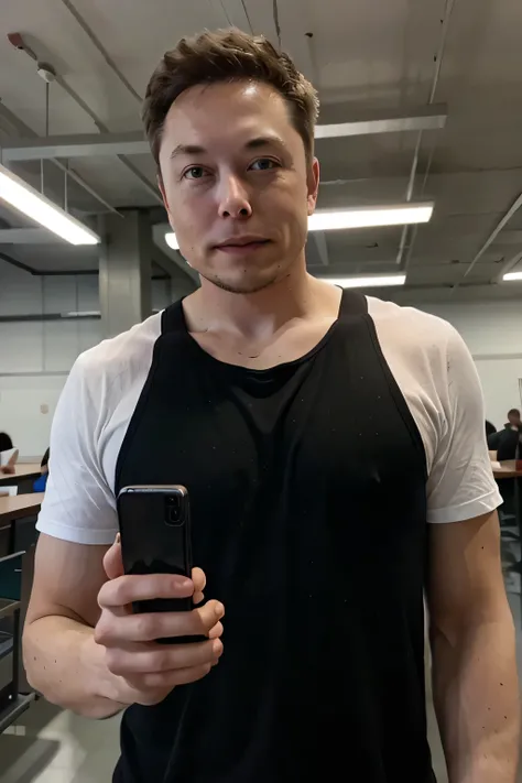 foto de Elon Musk segurando celular 8k