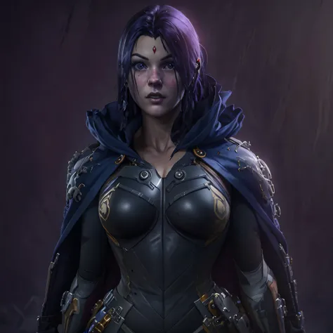 full body image, dc comic's, raven, photo-realistic, octane render, unreal engine, ultra-realistic