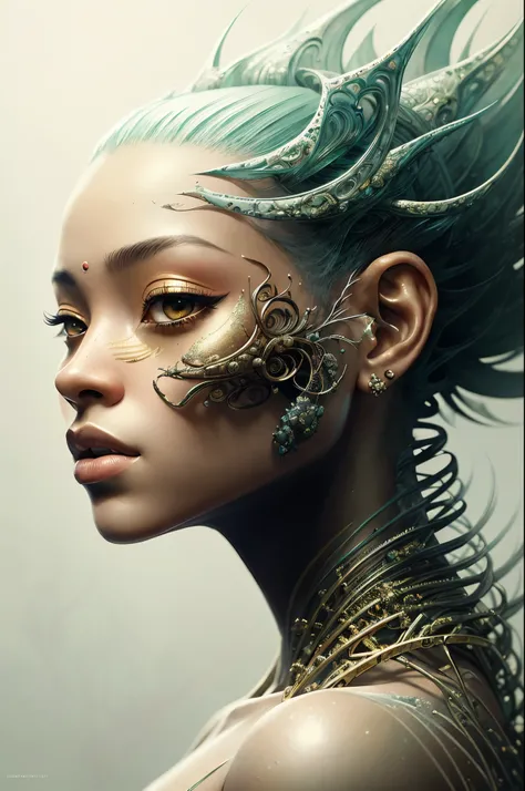 PoRtRait of a beautiful daRk skin queen, Celestial, cuerpo sexy en forma, insanely detailed and intRicate Realistic digital inspiRed by illustRation by Yana Toboso, Ismail Inceoglu, Hayao metRoiyazaki, metRo.en. Kaluta y Yoshitaka Amano, a masteRpiece, de ...