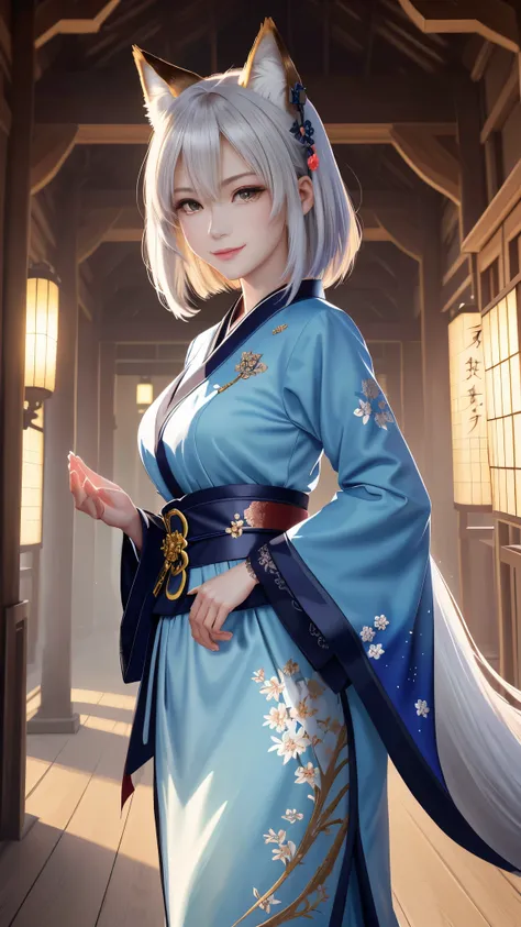 masterpiece , best quality,close up of face,smile,stand firmly on the ground with both feet,look at camera,the whole body is facing forward,bright white hair,sharp contrast,short hair,美しいフォルムのshort hair,just one person,precision quality,, masterpiece, japa...