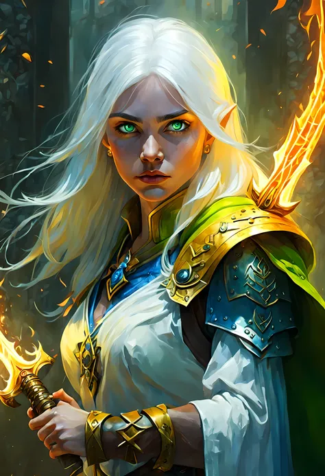 fantasy art, dnd art, RPG art, wide shot, (masterpiece: 1.4) a (portrait: 1.3) intense details, highly detailed, photorealistic, best quality, highres, GlowingRunesAI_yellow, portrait a female (fantasy art, Masterpiece, best quality: 1.3) bl3uprint (blue s...