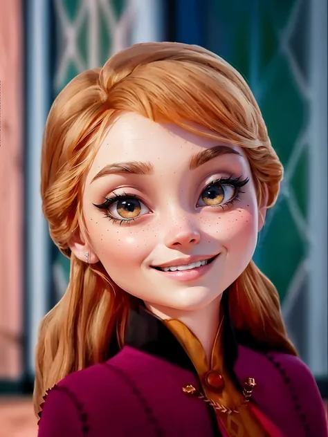 a close up of a person with a very big smile on their face, portrait of elsa of arendelle, elsa, olya bossak, frozen klaus film, disney character, frozen, beautiful elsa, elsa frozen, frozen ii klaus film, frozen ii movie still, anna, portrait of elsa from...