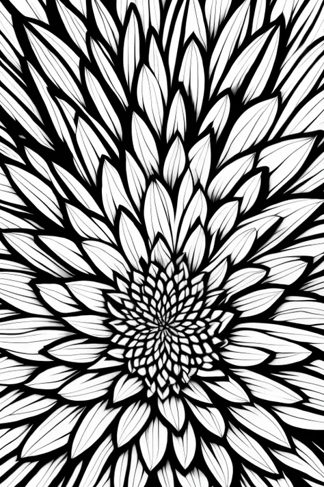 black and white coloring of a flower