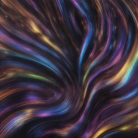 a close up of a curved object with a black background, volumetric lighting iridescence, iridescent texture, iridescent tubes, iridescent background, made of holographic texture, colorful octane render, iridescence colors, color light waves, opalescent nigh...