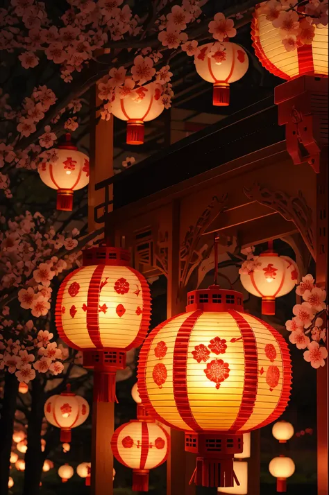 mechanical lanterns inspired by the lantern festival: a fusion of traditional design and futuristic technology. these lanterns a...