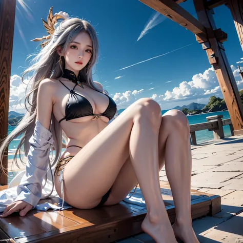 (obra-prima), realista, longe de fotografar, imagem de uma mulher japonesa, full body to feet, alta qualidade, 8K Ultra HD, fotorrealista tem um rosto maduro totalmente detalhado, realistically no ouch, 36D, natural, charmoso, rosto detalhado, uma  doce te...