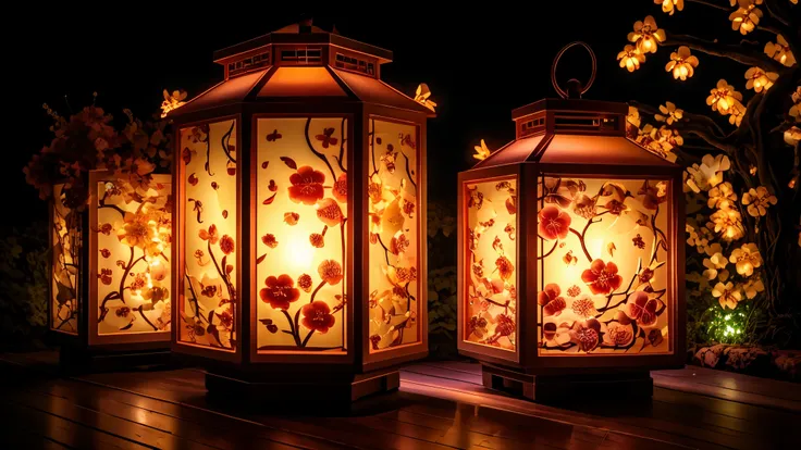 mechanical lanterns inspired by the lantern festival: a fusion of traditional design and futuristic technology. these lanterns a...