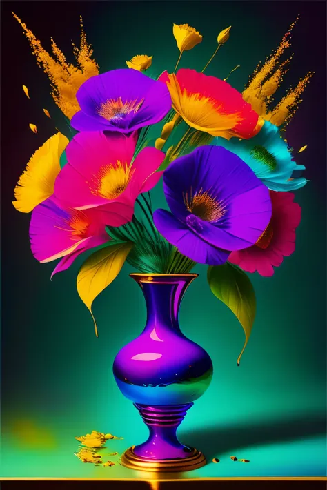 beautiful bouquet of flowers in a very beautiful vase! an exquisite vase is a piece of art - a crystal vase with gold trim aroun...