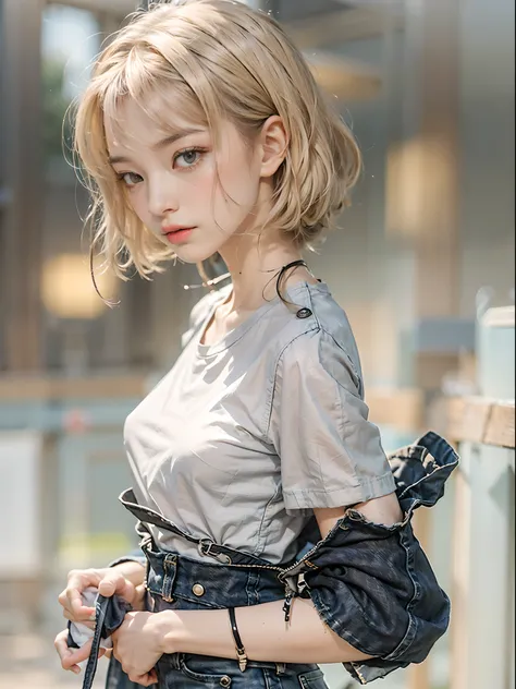 ((Small underhoulder length straight short hair: 1.2), （Extremely meticulous CG 8k wallpaper），（Extremely refined and beautiful），（Masterpiece），（best qualtiy：1.0），（Ultra High Resolution：1.0），beautiful light up，Perfect lightning，realistic shaded，[A high resol...