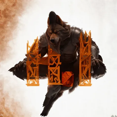 there is a picture of a dog with the h word on it, LH 2, foto do perfil 1024px, GTHL.arte, H3H3, digital arte hi, hq artework, fundo infernal, Hellhounds, hd artework, fanart de alta qualidadee, header with logo, inspirado por Johannes Heisig, half wolf ha...