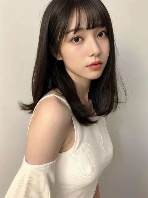 "(highest quality、16K resolution)"1 girl、solo、natural soft light、、Upper body、japanese woman、((Dont look at the camera))、((white wall room with window))turn to the side、Versatile poses、standing、beaver、woman in her 30s、light bangs、short hair、salon model、natu...