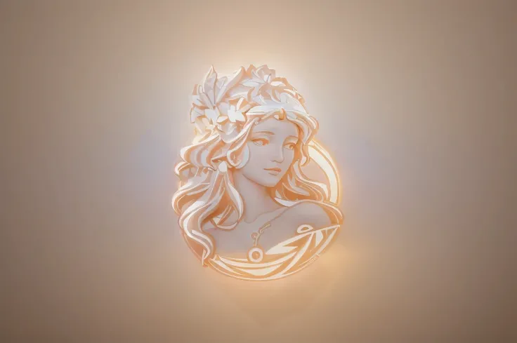 The goddess logo is mainly in light color