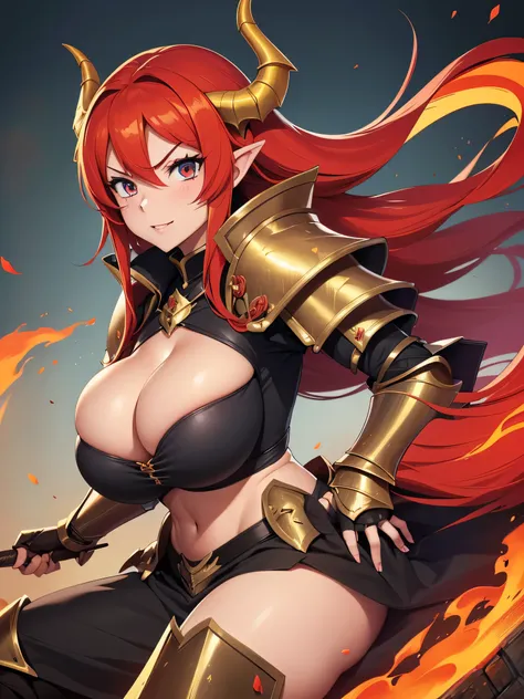 super high image, super detail, super high resolution, best quality, (full body image), ((anime)), (((masterpiece))), , (((girl))), (23years old),(pretty face), (perfect body), (hourglass body shape), (high quality hands), ((long twin tail fiery red hair))...