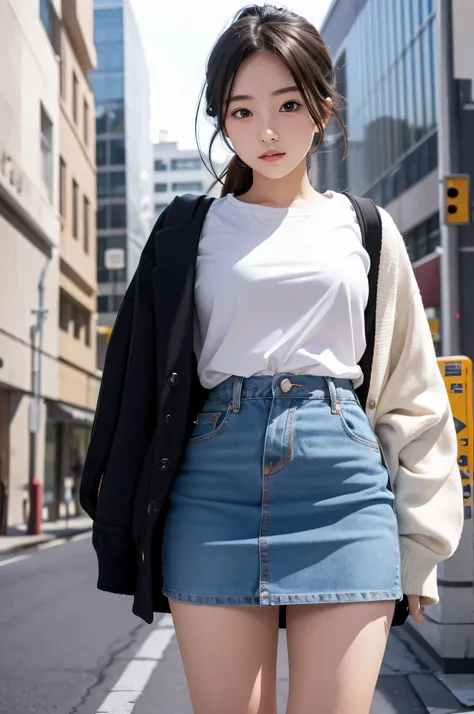 Wear a super mini skirt、20 year old female college student