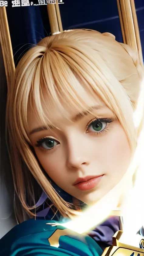 a close up of a person holding a sword in a room, artoria pendragon, fate / stay night, fate stay night, fate grand order, fate zero, anime style like fate/stay night, fate/zero, alicization, ufotable, inspired by Li Chevalier, ufotable art style, screensh...