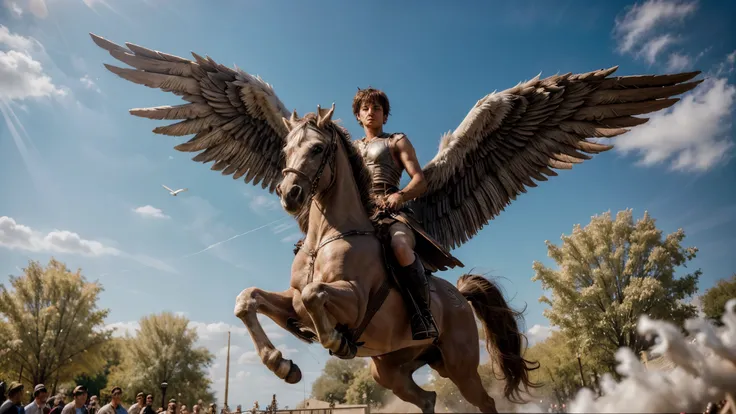 Mounted on Pegasus, Bellerophon soared into the sky, guided by the winged horses divine strength and agility