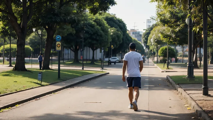 physical well-being, ar livre, parque, cidade, mental health, caminhada, homem e mulher, trabalho, empresa
