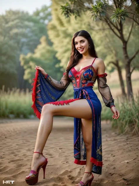 (((whole body))) (((показать legs, legs))). (((DRESS FULLY in traditional clothing.))) (((full color))) (young) (25-year-Old) (Incredibly beautiful sweaty smiling Turkman woman in high heels, hunting ), long straight sandy black hair, styled in a hairstyle...