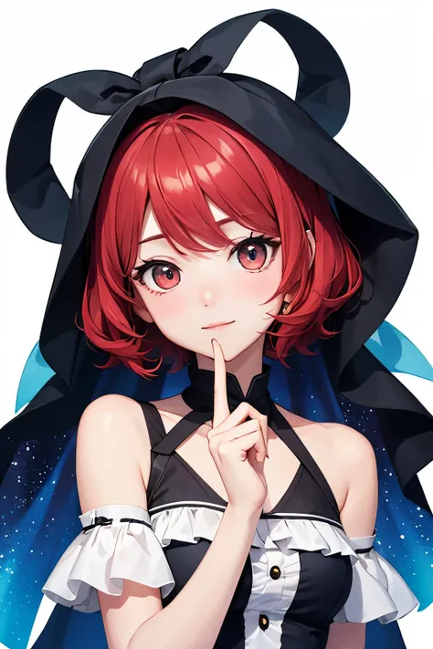 best quality　Red hair　anime face　　God　cute　clear　clothing idol　night　moon　