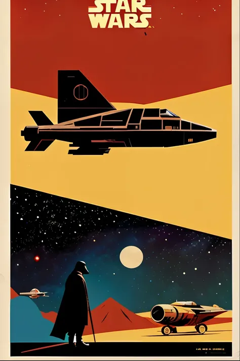 un primer plano de un cartel de un personaje de Star Wars, inspirado en Tom Whalen, inspirado en Tim Doyle, arte de la guerra de las galaxias, Arte digital de Star Wars, Star Wars Poster, por petros afshar, arte de la guerra de las galaxias deco, Estilo Tr...