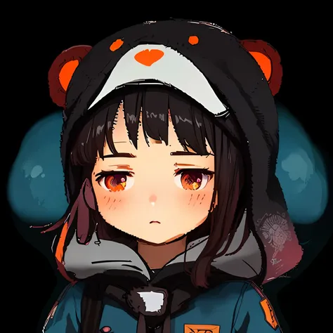  anime in a bear hat and hoodie, iwakura deitado, estilo de arte anime moe, Lain Iwakura, Yuruyuri, visual de anime de uma linda garota, ( ( ( yoshinari yoh ) ) ), Mitsumayo, serial experiments were, ( anime), cara fofa de anime, extremely cute  anime face...