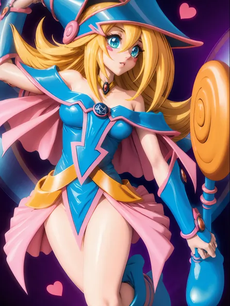 dark magician gils. leaving a magic circle. magia de corazones en el aire.