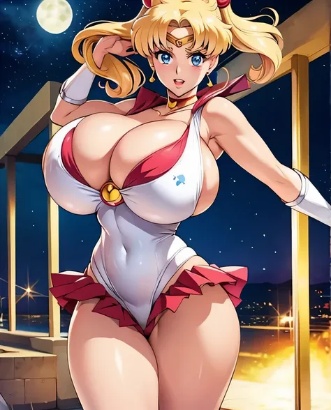 Actriz sexy sailor moon gigantes tetas, enormes tetas, curves, piernas
