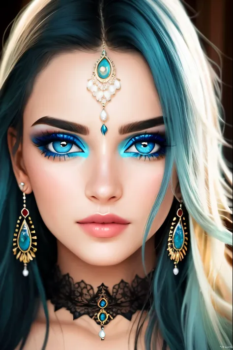 olhos lindos, rosto bonito, pale skin, sardas, piercings, tatuado, olhos azul-turquesa, detalhes intrincados, hiperdetalhados,