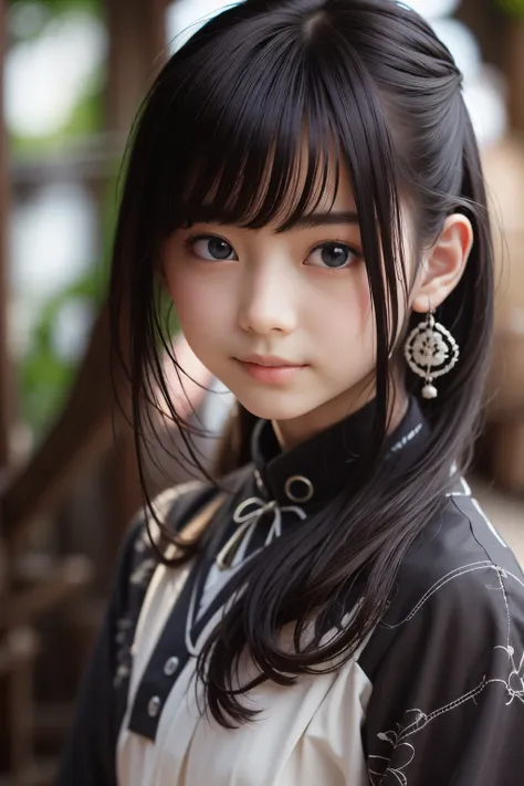 best quality, focus on face, soft light, black hair, ((japanese)), (blouse), (((front, face))), (depth of field), ultra high res...