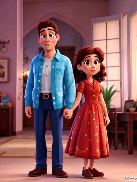 romantic couple, igual aos filmes Disney Pixar