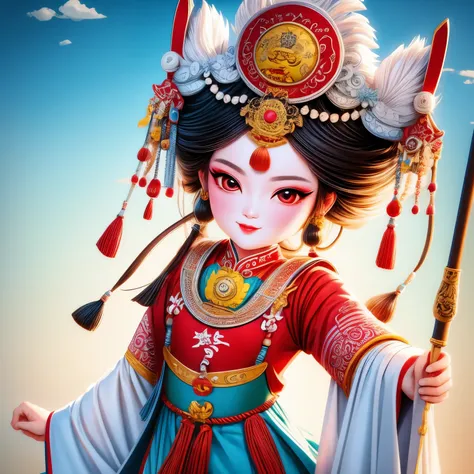 (la best quality,high resolution,super detailed,actual),cantonese opera cartoon characters