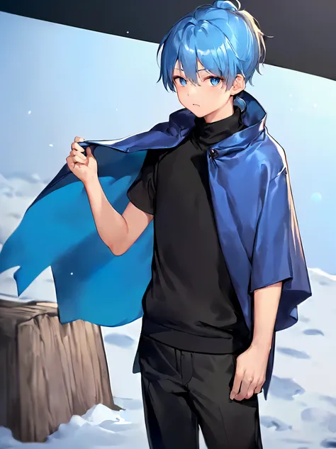 (((Ultra-HD-quality-details, relaxed))) emphasized-details:2, (((1boy-is-wearing-turtleneck-sweater-with-pants-having-a-cloak))), male-focus, (((baby-blue-hair-in-high-ponytail-having-artic-blue-eyes)))