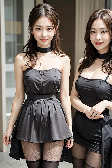 ulzzang-6500-v1.1, (RAW photo:1.2), (Photoreal), (muste piece), (genuine:1.4), (elegant formal dresses), upper class mature woman、(super realistic pantyhose:1.2)、(very affectionate smile:1.2)、