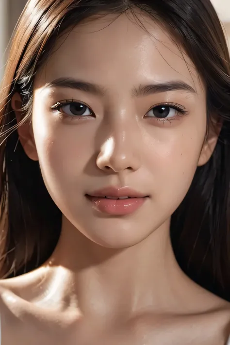 (Enhances the beauty of skin texture:1.1), highest quality、masterpiece, ultra high resolution、(Photoreal:1.4)、RAW photo、1 girl、shiny skin, dramatic lighting, RAW photo, table top:1.3, ultra high resolution:1.0, sharp focus:1.2, beautiful woman with perfect...