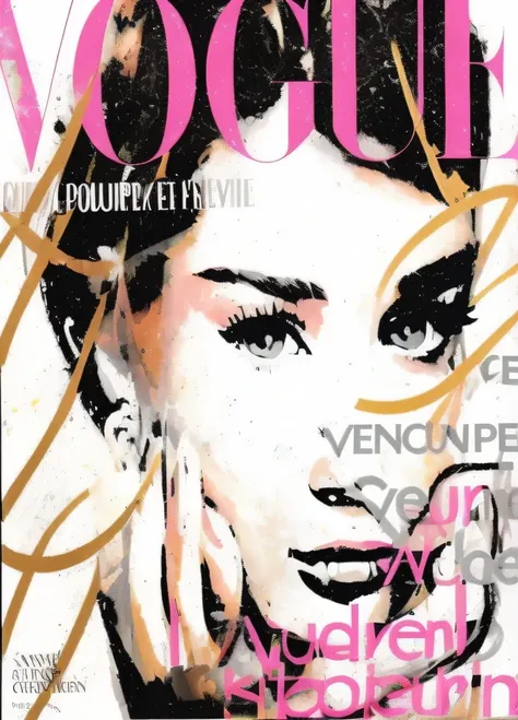 peinture d&#39;une femme avec une cigarette sur une couverture de magazine, Portrait d&#39;Audrey Hepburn, vogue style, inspiré par Sandra Chevrier, couverture de mode : :, couverture de mode, couverture de vogue, vogue, Vouge, couverture de mode style, po...