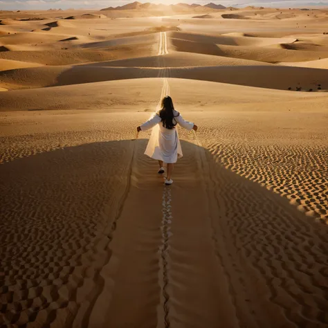 Jesus leading thousands across a desert