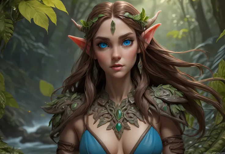 high details, best quality, 16k, [ultra detailed], masterpiece, best quality, (extremely detailed), dynamic angle, ultra wide shot, RAW, photorealistic, fantasy art, realistic art, a female elf druid (intricate details, Masterpiece, best quality: 1.5) in a...